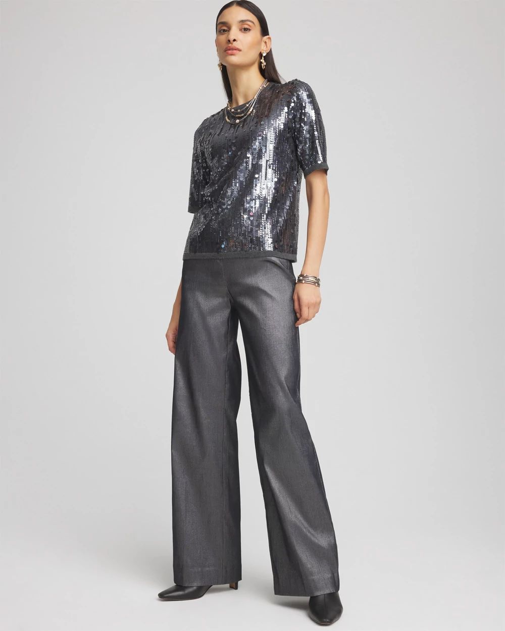 Silver Brigitte Wide Leg Pants | Chico's